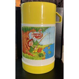 Retro Keebler Yellow/white Thermos Lunchbox Vintage Hot/cold Container Cup